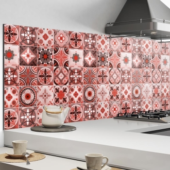 Küchenrückwand Aluverbund Maurian Tiles Red Bild 2