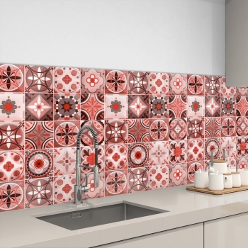 Küchenrückwand Aluverbund Maurian Tiles Red Bild 3