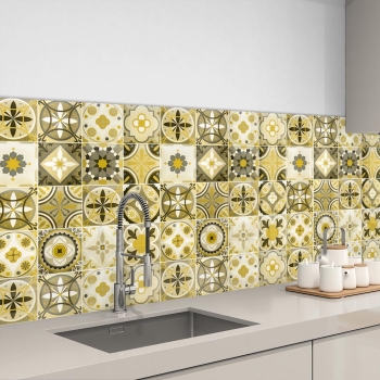 Küchenrückwand Aluverbund Maurian Tiles Yellow Bild 3