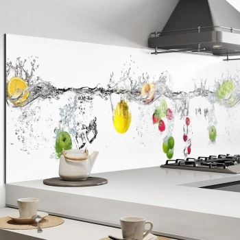 Küchenrückwand Aluverbund Obst Wasser spritzig Bild 1