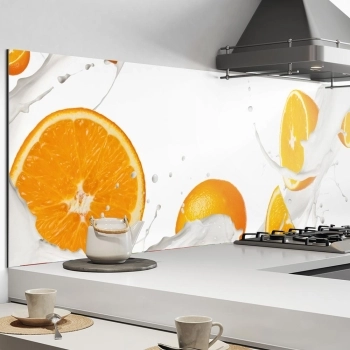 Küchenrückwand Aluverbund Orange Spritzwasser