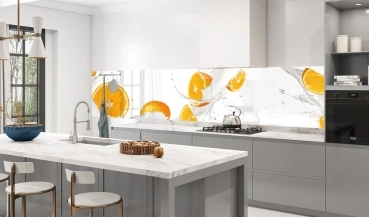 Küchenrückwand Aluverbund Orange Spritzwasser Bild 3