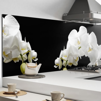 Küchenrückwand Aluverbund Orchideen Zweig Bild 1