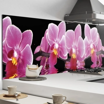 Küchenrückwand Aluverbund pinke Orchideen Bild 1