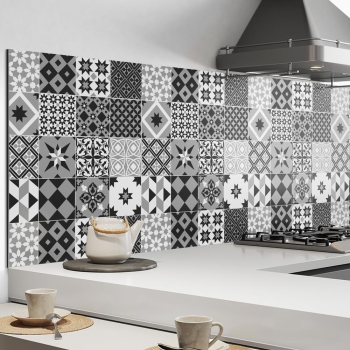 Küchenrückwand Aluverbund Retro Tiles Grey Bild 2