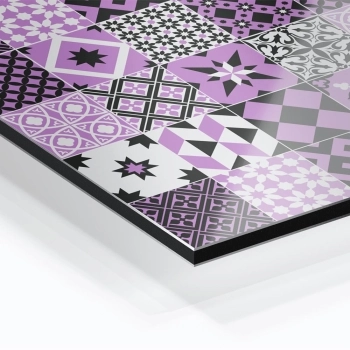 Küchenrückwand Aluverbund Retro Tiles Purple