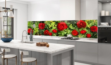 Küchenrückwand Aluverbund roter Nelkenbusch Bild 3