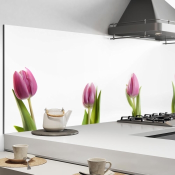 Küchenrückwand Aluverbund Tulpen pink Bild 1