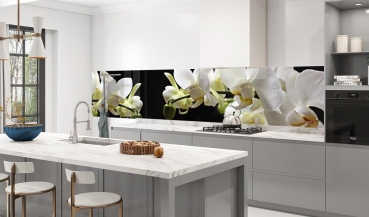Küchenrückwand Aluverbund weisse Orchideen Bild 3