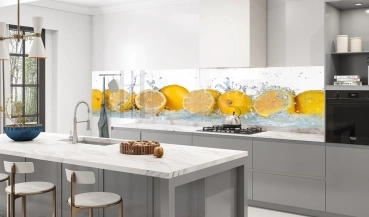 Küchenrückwand Aluverbund Zitrone im Wasser Bild 3