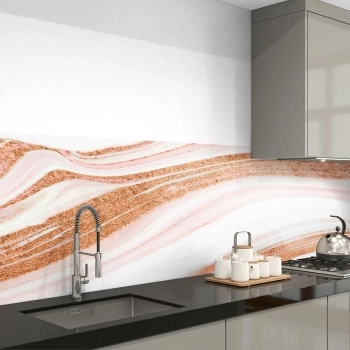 Küchenrückwand Folie Acryl gemalte Marmor Wellen