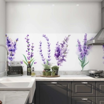Küchenrückwand Folie Aquarell Lavendel
