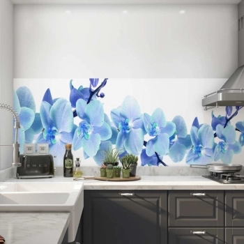 Küchenrückwand Folie blaue Orchidee
