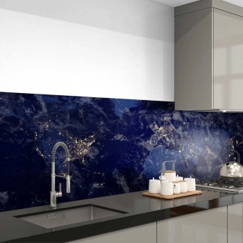 Küchenrückwand Folie blauer Marmor