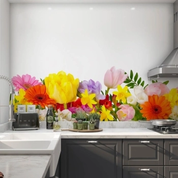 Küchenrückwand Folie Blumenstrauß