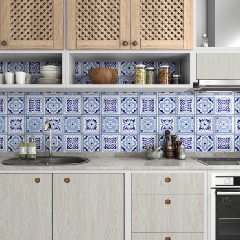 küchenrückwand folie Bohemia Tiles Blue bild 3