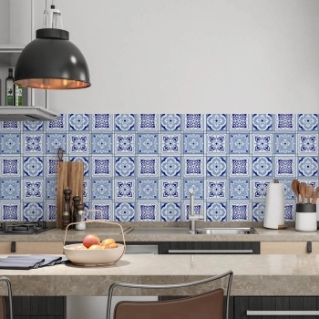 küchenrückwand folie Bohemia Tiles Blue bild 2