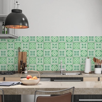 küchenrückwand folie Bohemia Tiles Green bild 2