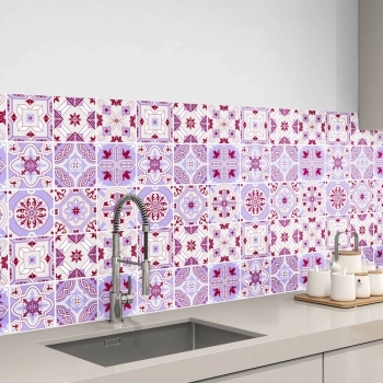 Küchenrückwand Folie Ceramic Tiles Purple