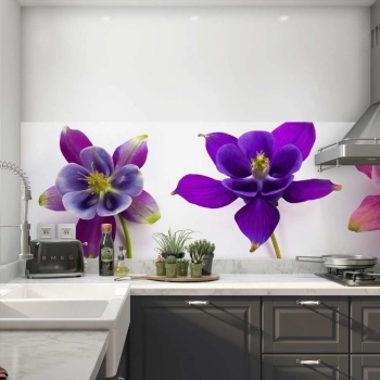 Küchenrückwand Folie Farbige Blumen