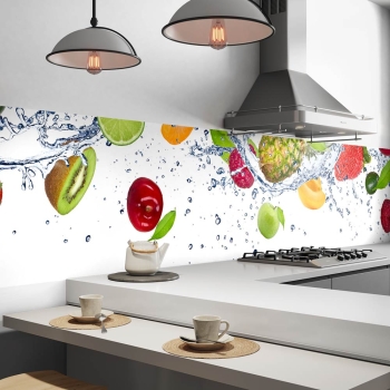 Küchenrückwand Folie Früchte im Wasser