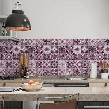 küchenrückwand folie Maurian Tiles Purple bild 2