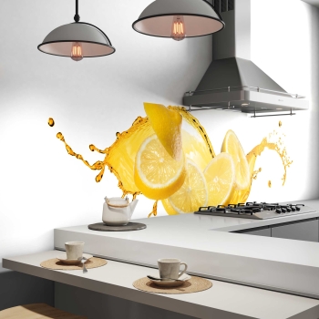 Küchenrückwand Folie Spritzige Zitrone