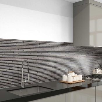 Küchenrückwand Folie Steinwand modern grau