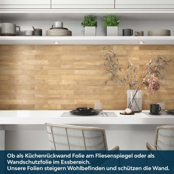 Küchenrückwand Folie selbstklebend Eichenholz Bild 3