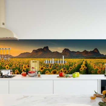 Küchenrückwand Folie Sonnenblumen Landschaft Bild 2