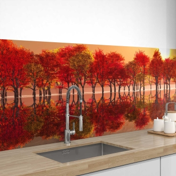 Küchenrückwand Folie Herbstwald Bild 1
