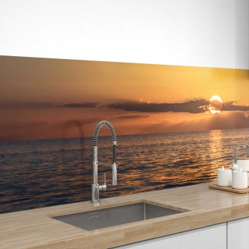 Küchenrückwand Folie Sonnenuntergang Meer