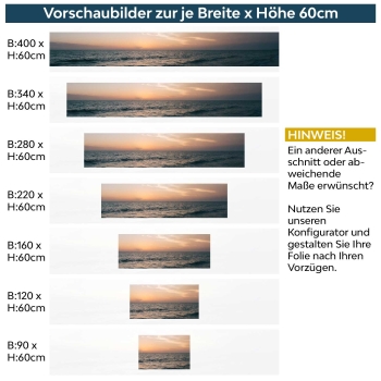 Küchenrückwand Folie Sonnenuntergang Meerblick Vorschaubilder 60cm