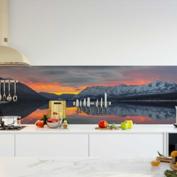 Küchenrückwand Folie Berg Sonnenuntergang Bild 2