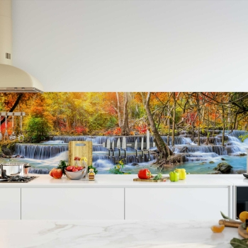 Küchenrückwand Folie Wasserfall Herbst Bild 2
