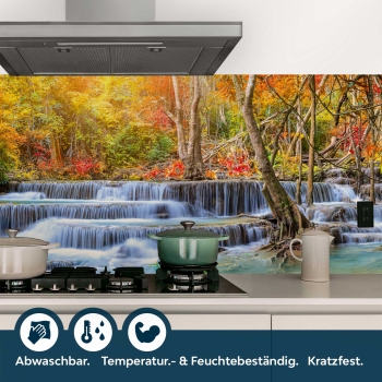 Küchenrückwand Folie Wasserfall Herbst Bild 4