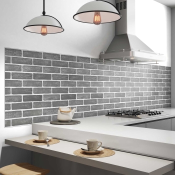 Küchenrückwand Folie graue Ziegelsteine Bild 2