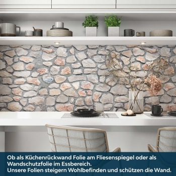 Küchenrückwand Folie spanische Steinmauer Bild 3