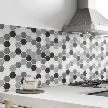 Küchenrückwand Folie Hexagon Bild 1