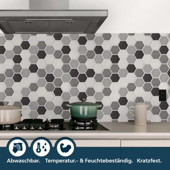 Küchenrückwand Folie Hexagon Bild 4