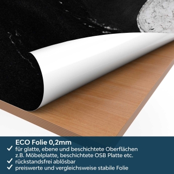 Küchenrückwand Folie Marmor schwarz & weiß ECO Folie