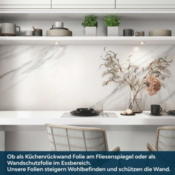 Küchenrückwand Folie Naturstein Marmor Optik Bild 3