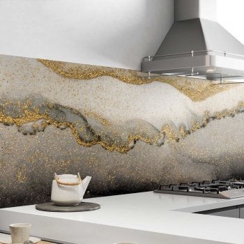 Küchenrückwand Folie Marmor Goldoptik