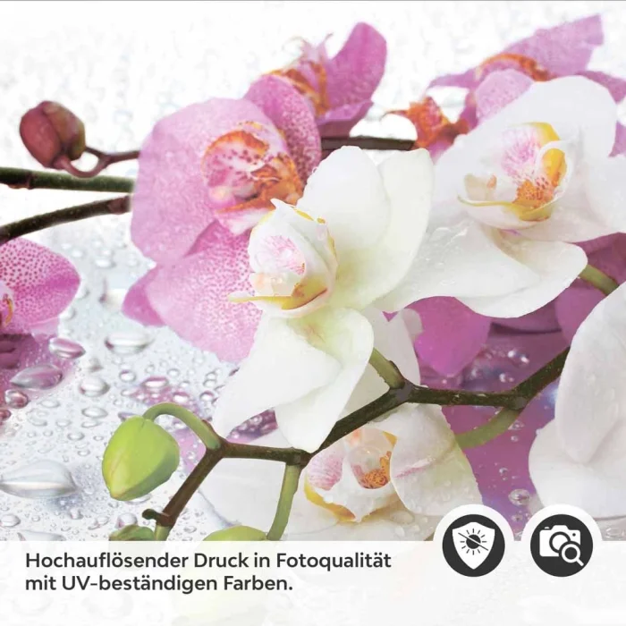 Küchenrückwand Folie Orchidee in Pink & Weiß Detailbild 2
