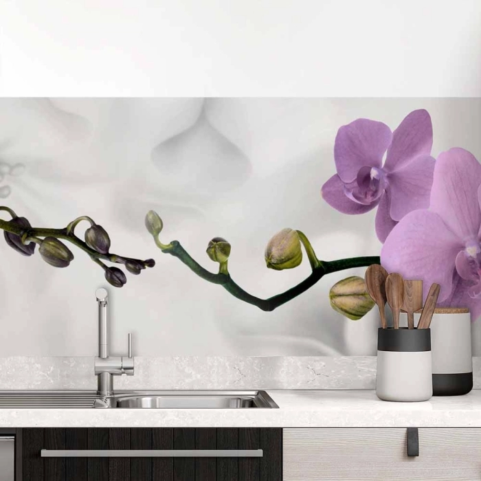 Küchenrückwand Folie Orchidee Design