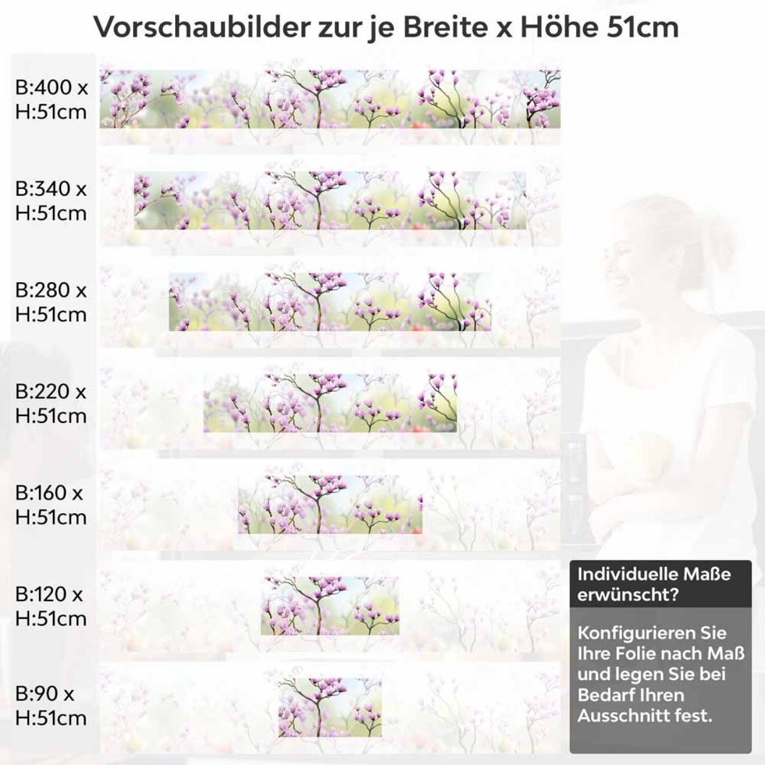 Küchenrückwand Folie Frühlingsblumen Höhe 51cm