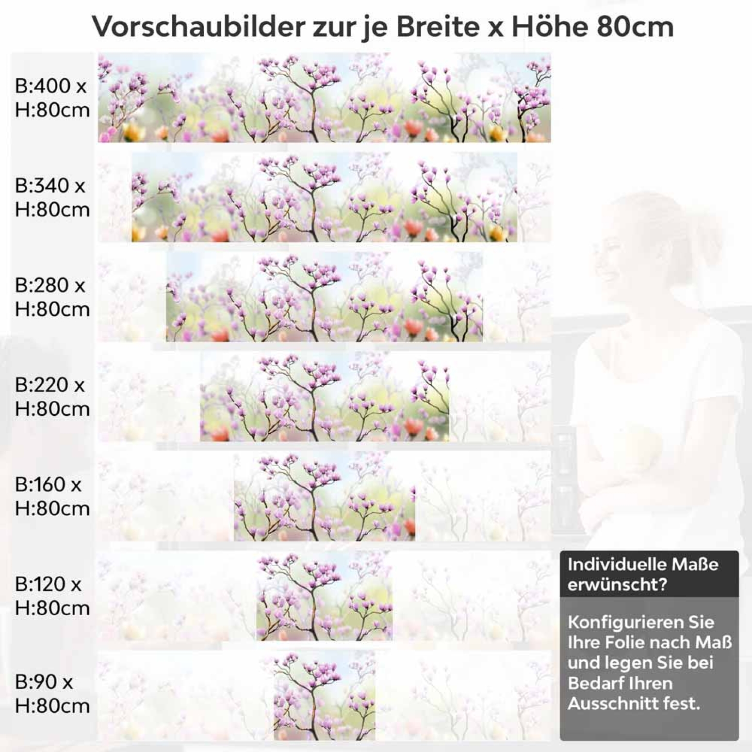 Küchenrückwand Folie Frühlingsblumen Höhe 80cm