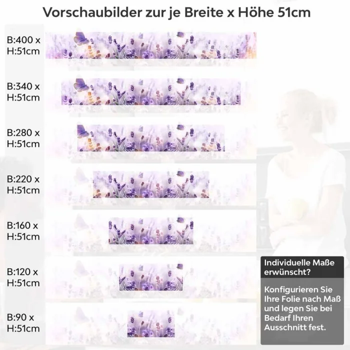 Küchenrückwand Folie Lavendel Höhe 51cm