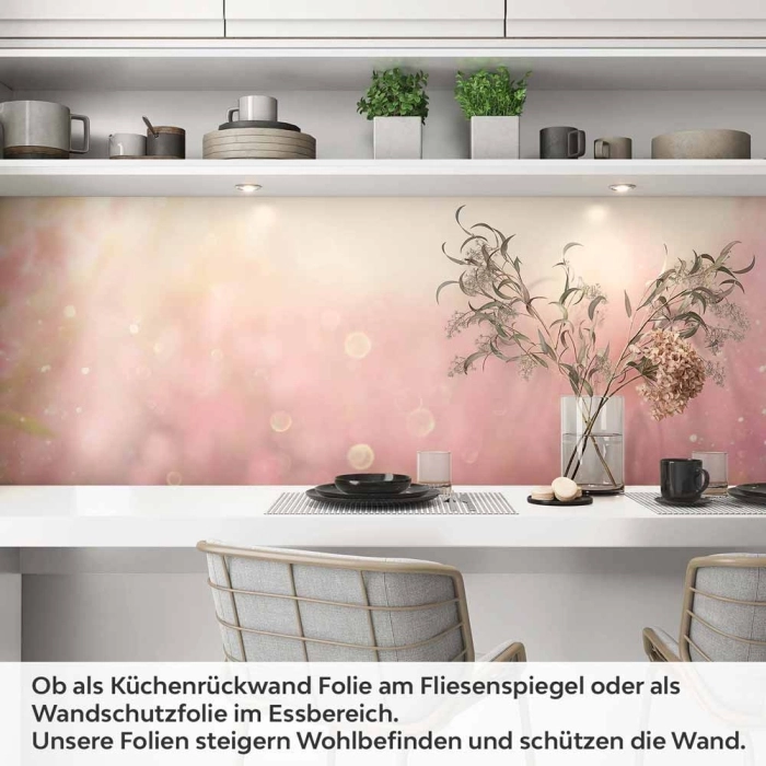 Küchenrückwand Folie rosa Blumen Artikelbild 1