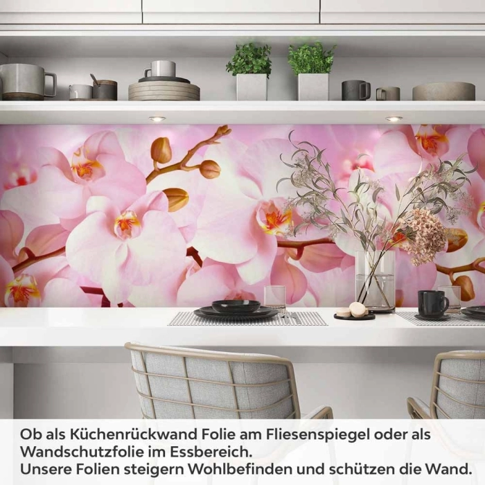 Küchenrückwand Folie rosa Orchideen Artikelbild 1